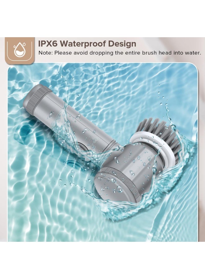 HOMESTAR Electric rotary scrubber - shower brush, bathroom electric scrubber, for cleaning bathtubs, floors, tiles, Windows, sinks, kitchen cleaning, with 6 electric cleaning brush heads - Image 5