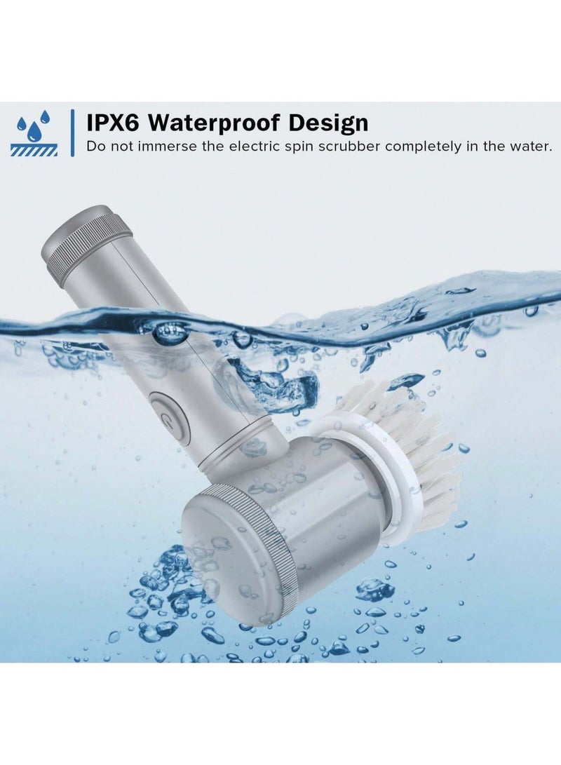 HOMESTAR Electric rotary scrubber - shower brush, bathroom electric scrubber, for cleaning bathtubs, floors, tiles, Windows, sinks, kitchen cleaning, with 6 electric cleaning brush heads - Image 4