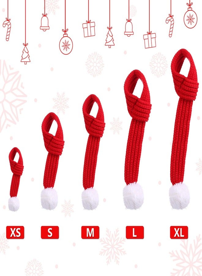 Naler Christmas Dog Scarf, Red Santa Scarf Winter Knitted Scarf Dog Cat Winter Neck Warmer for Christmas Party Favor Supplies(Large) - Image 5