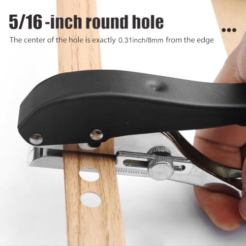 Hetkrishi 5 Pcs Single Hole Punch, 5/16inch Heavy Duty Hole Puncher, Edge Banding Punching Pliers Punching Tool with Limiters＆Countersink Drill for Paper Cards, Hard Film, Thin Wood - Image 2