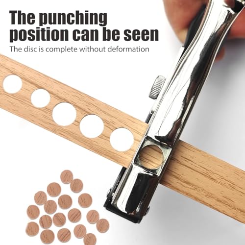 Hetkrishi 5 Pcs Single Hole Punch, 5/16inch Heavy Duty Hole Puncher, Edge Banding Punching Pliers Punching Tool with Limiters＆Countersink Drill for Paper Cards, Hard Film, Thin Wood - Image 3