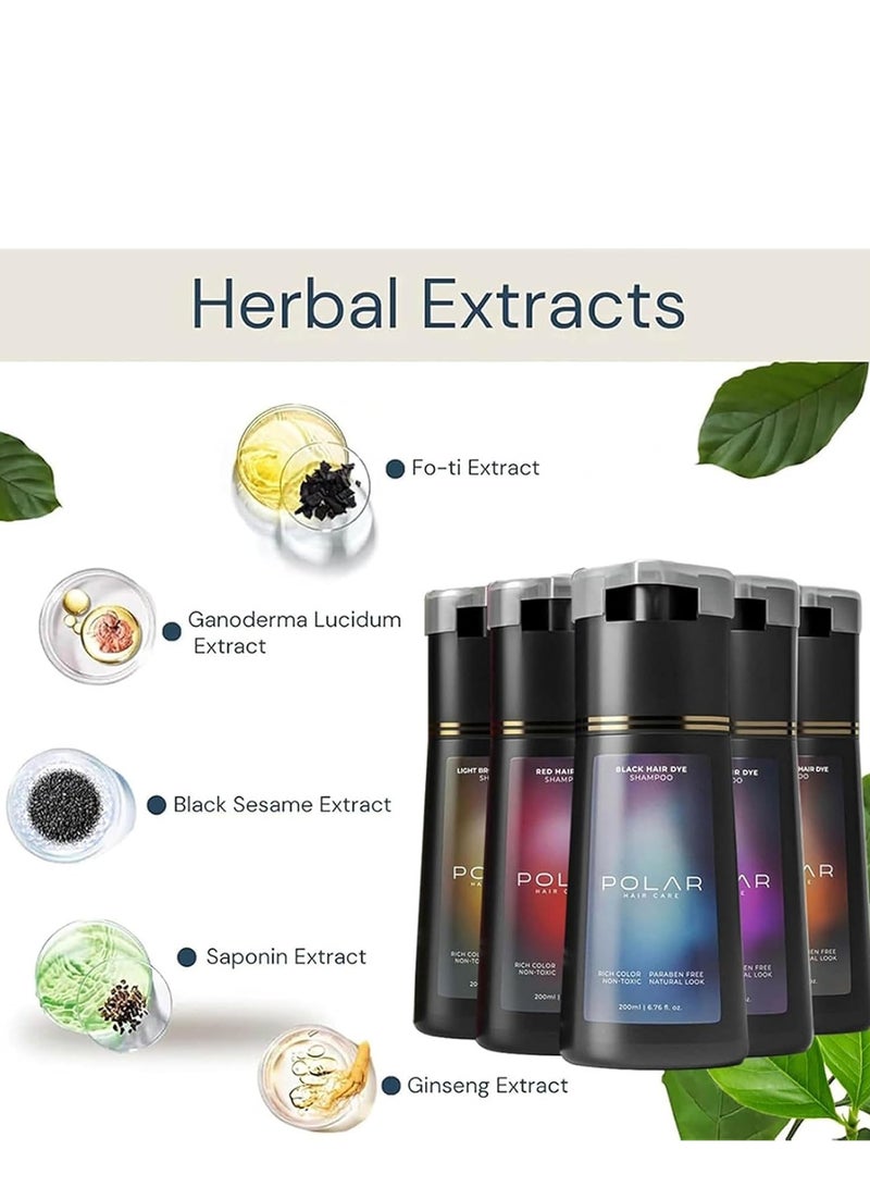 Polar Hair Dye Shampoo, Polar Hair Care, Polar Hair Care Instant Dye Shampoo, Natural Hair Color Shampoo For Gray Hair Coverage, Polar Haircare Suitable For Women & Men 200ml (Purple) - Image 4