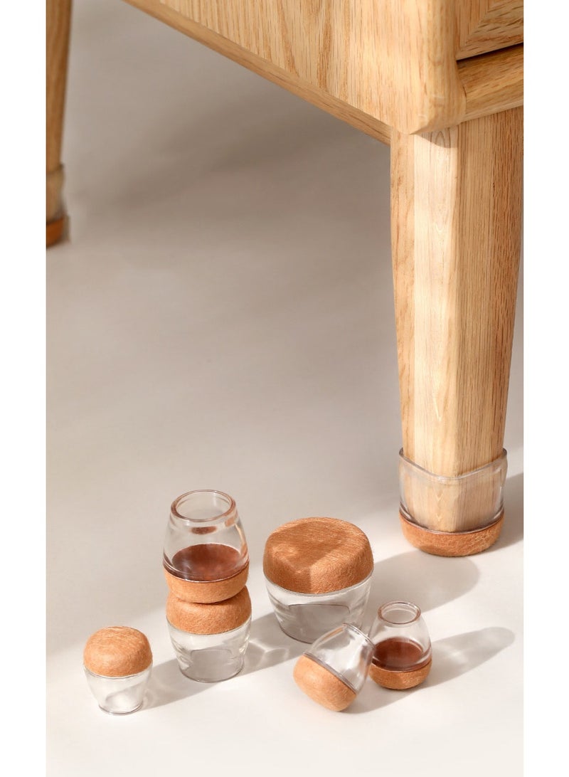 【4PCS Large Chair Leg Pads】Household Chair Leg Covers Felt Non-Slip Floor Protectors | TPE+Felt Composite Material | Glueless Installation Easy Setup | Shock Absorption Noise Reduction | Elastic Wrap Secure Fit | Washable Reusable | Large Size Fits 29-39mm Round Legs - Image 1