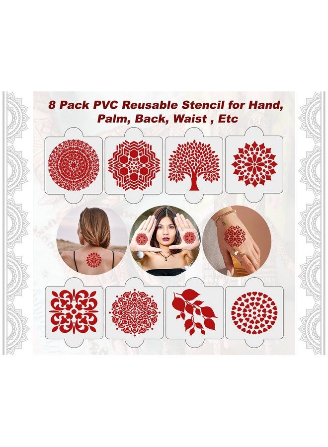 ivana's Set Of 20 Pcs Combo Pack, Reusable Mehendi Design Stencilsfor Both Hands, Easy To Use, Best For Girls, Women, Kids & Teen| New Mehandi Stencils Design Stickers, D-2284 - Image 3