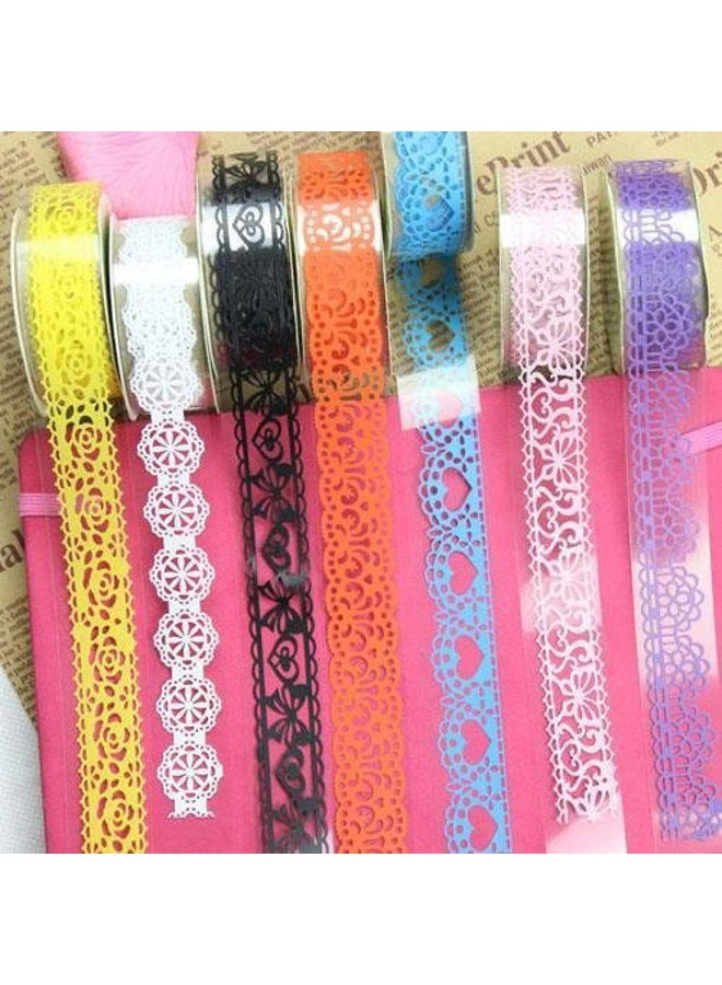PDFans Windspeed Washi Tape, 5 Roll Lace Flower DIY Decorative Masking Sticky Adhesive Tape for Scrapbooking & Phone DIY Decoration - Image 1