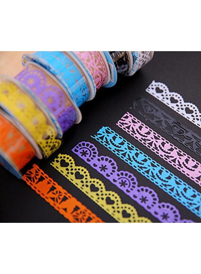 PDFans Windspeed Washi Tape, 5 Roll Lace Flower DIY Decorative Masking Sticky Adhesive Tape for Scrapbooking & Phone DIY Decoration - Image 2