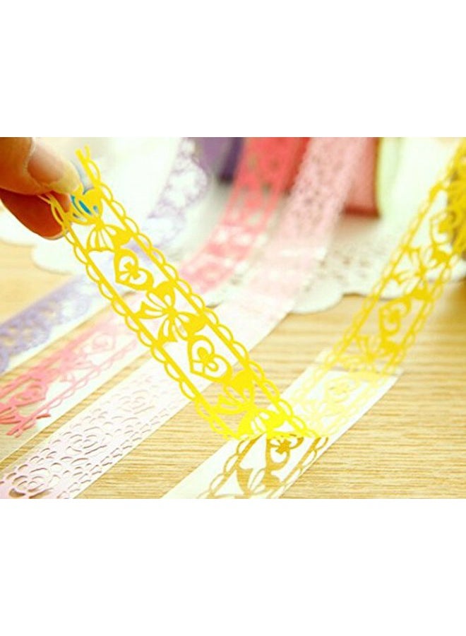 PDFans Windspeed Washi Tape, 5 Roll Lace Flower DIY Decorative Masking Sticky Adhesive Tape for Scrapbooking & Phone DIY Decoration - Image 4