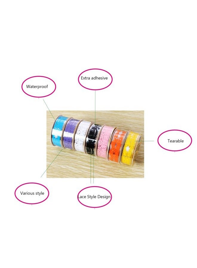 PDFans Windspeed Washi Tape, 5 Roll Lace Flower DIY Decorative Masking Sticky Adhesive Tape for Scrapbooking & Phone DIY Decoration - Image 3