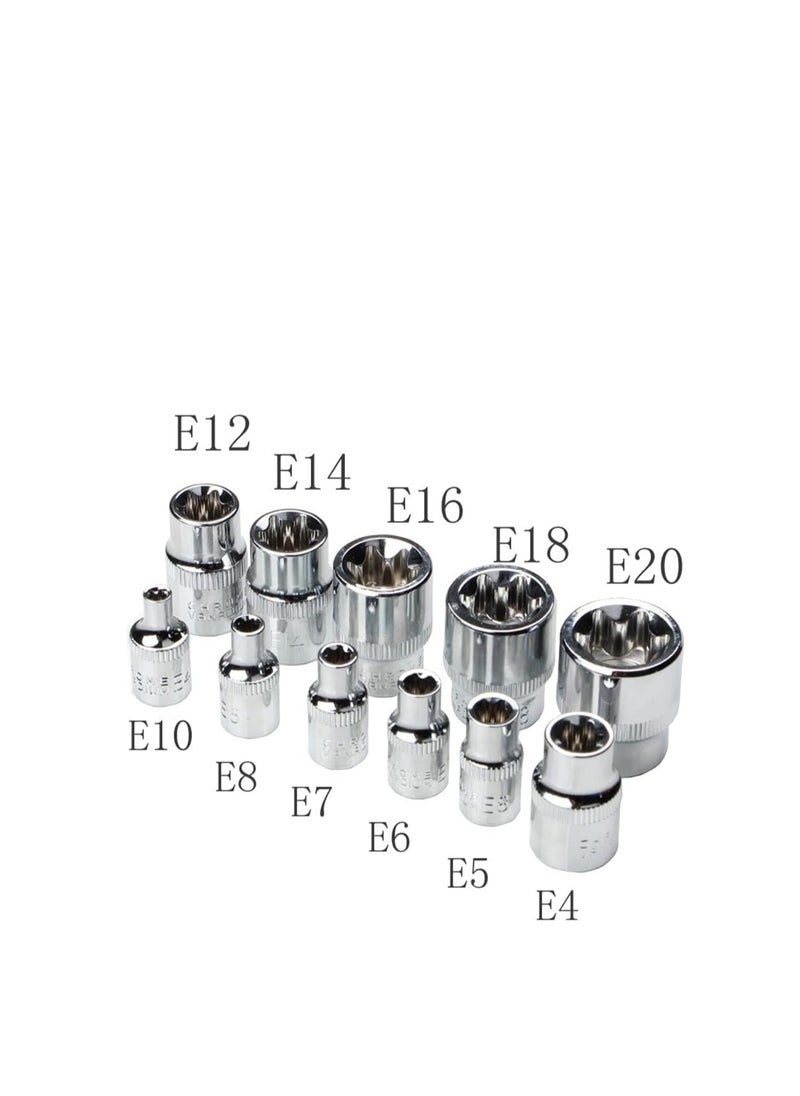 SYOSI - Tamper Proof Torx Bit Socket Set, Torx Driver Bits Tool, 29 Pcs Torx Star Bit Socket Set, Metric Hex Bit Sockets Set, 1/4'' 3/8'' 1/2'' Drive for Hand Use with Storage Case - Image 1