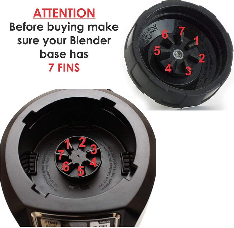 NLSD Replacement Parts Blender Blade Assembly Fits Nutri Ninja Auto-iQ BL480-30 BL681A-30 BL682 BL640, Black - Image 4