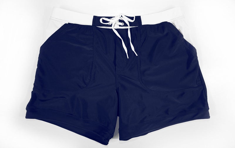 Taddlee Men Swimwear Swimsuits Solid Basic Long Swim Boxer Trunks Board Shorts (S,Blue) - Image 4