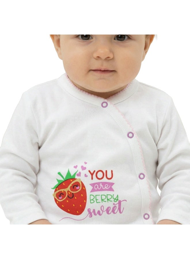 AIKO Infant Girls “Berry Sweet” Printed Cotton Sleepsuit - Image 3