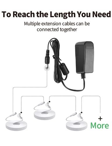 Tonton DC Power Extension Cable 1M 3.3FT 5.5mm x 2.1mm 90 Degree Right Angle Female to DC Male Power Adapter Cord for CCTV Security Camera Surveillance LED Strip DVR NVR Router Guitar Effect Pedal - Image 4