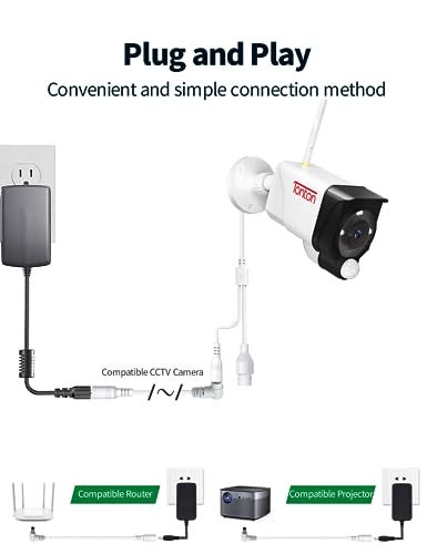 Tonton DC Power Extension Cable 1M 3.3FT 5.5mm x 2.1mm 90 Degree Right Angle Female to DC Male Power Adapter Cord for CCTV Security Camera Surveillance LED Strip DVR NVR Router Guitar Effect Pedal - Image 3