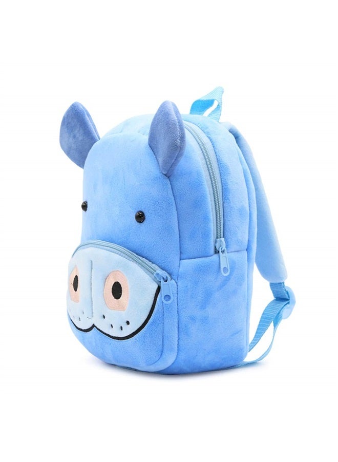 Cute Toddler Backpack,Cartoon Cute Animal Plush Backpack Toddler Mini School Bag for Kids Age 1-4 Years Old(Hippo)  - Image 4