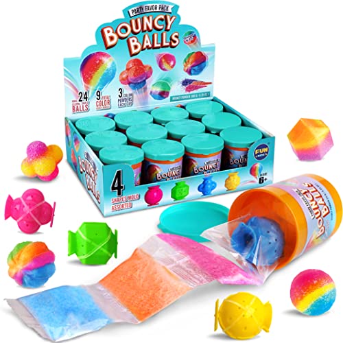 FUN KIDZ Party Favors Bouncy Ball Kit for Kids, FunKidz Make Colorful Magic Bouncing Ball Individual Pack 12 Bottles Making Bouncy Balls Activities Kits for Boys and Girls Ages 6+ - Image 1