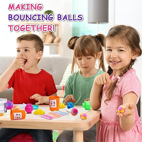 FUN KIDZ Party Favors Bouncy Ball Kit for Kids, FunKidz Make Colorful Magic Bouncing Ball Individual Pack 12 Bottles Making Bouncy Balls Activities Kits for Boys and Girls Ages 6+ - Image 4