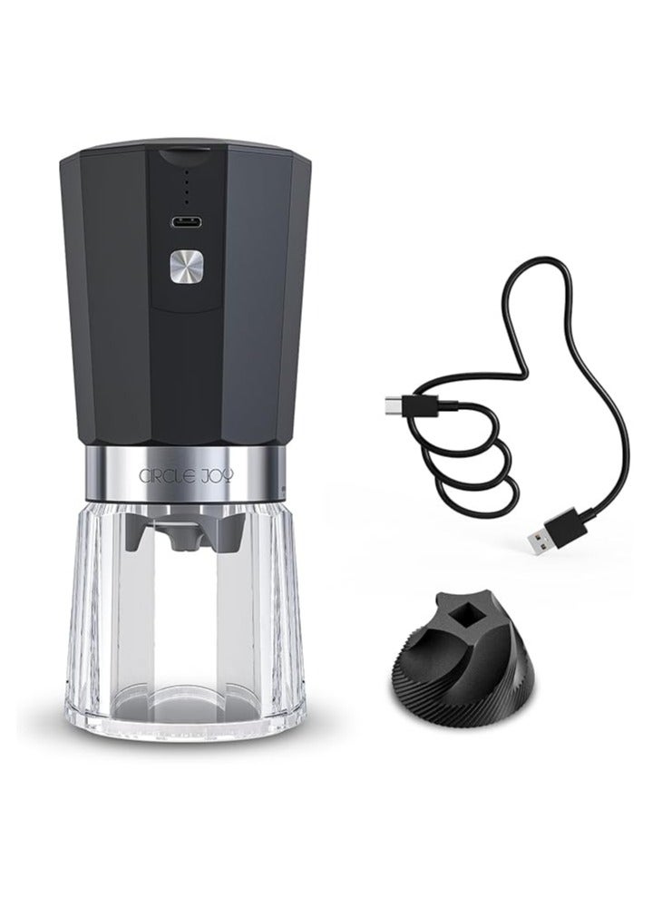 CircleJoy CIRCLE JOY Coffee Grinder Electric with Ceramic Blade and Adjustable Coarseness, Rechargeable One Touch Coffee Bean Grinder, Silver - Image 1