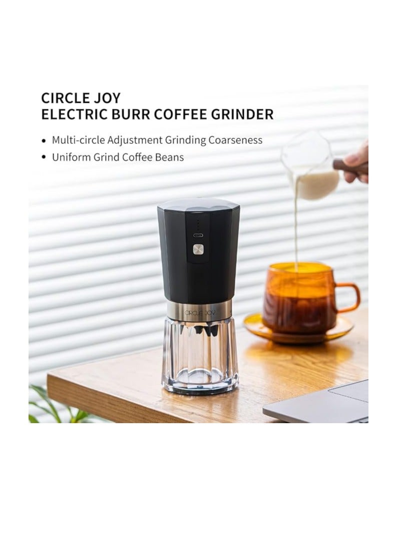 CircleJoy CIRCLE JOY Coffee Grinder Electric with Ceramic Blade and Adjustable Coarseness, Rechargeable One Touch Coffee Bean Grinder, Silver - Image 4