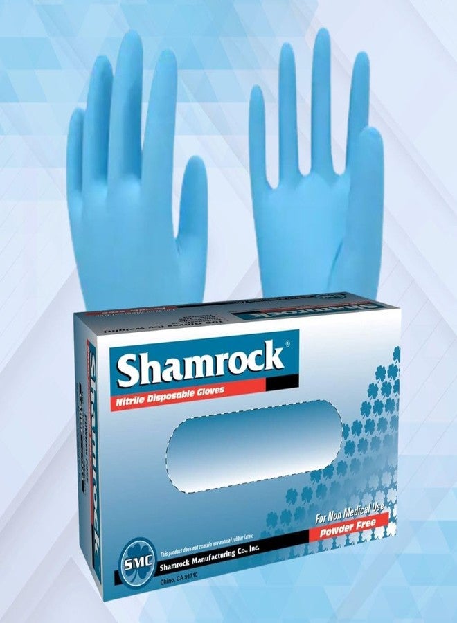 Shamrock Nitrile Disposable Gloves Blue - 5 mil, Powder-Free, Latex-Free, Rubber Cleaning Glove, Food Grade, Salon Use, XL, 80114 - Image 2