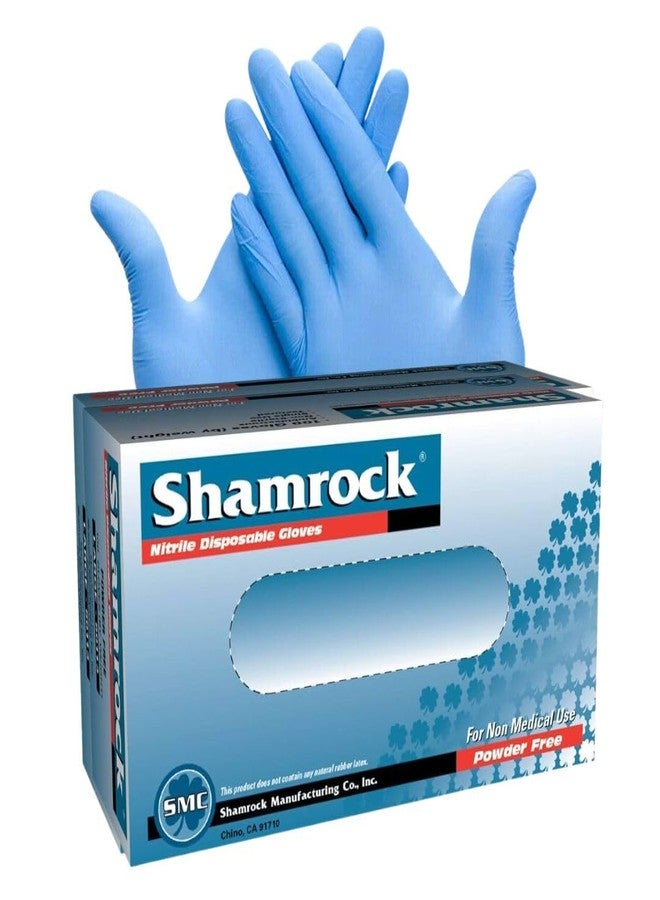 Shamrock Nitrile Disposable Gloves Blue - 5 mil, Powder-Free, Latex-Free, Rubber Cleaning Glove, Food Grade, Salon Use, XL, 80114 - Image 1