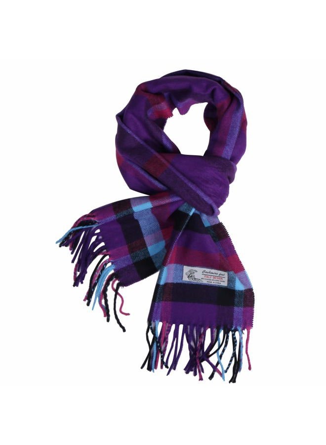 TZ Promise Men Women Tartan Plaid Check Cold weather Soft Warm Winter Cashmere Feel Scarf (Classic Purple Plaid) - Image 1