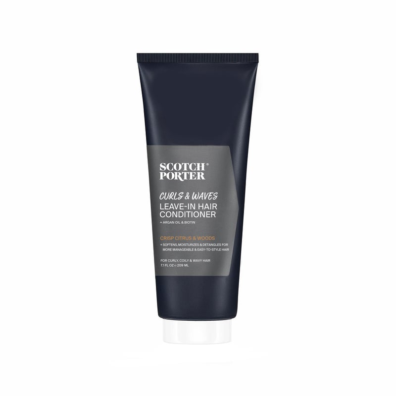 Scotch Porter Curls & Waves Leave-In Hair Conditioner for Men | Superior Smoothness & Definition | Free of Parabens, Sulfates & Silicones | Vegan | 7.1oz Bottle - Image 1