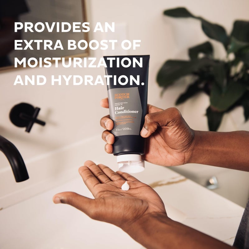 Scotch Porter Curls & Waves Leave-In Hair Conditioner for Men | Superior Smoothness & Definition | Free of Parabens, Sulfates & Silicones | Vegan | 7.1oz Bottle - Image 3