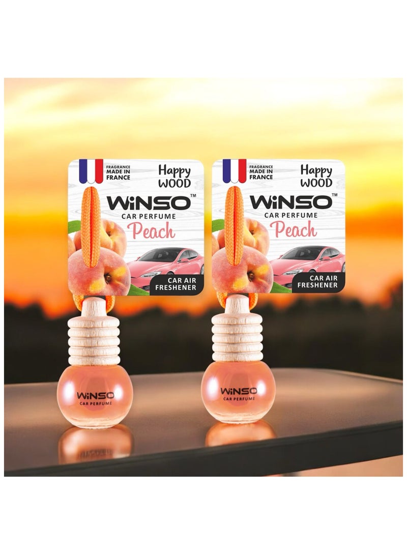 وينسو معطر جو فاخر – Happy Wood Peach عطر ذو رائحة غريبة وساحرة. العطر مصنوع في فرنسا C160 (عبوة من قطعتين) - Image 2