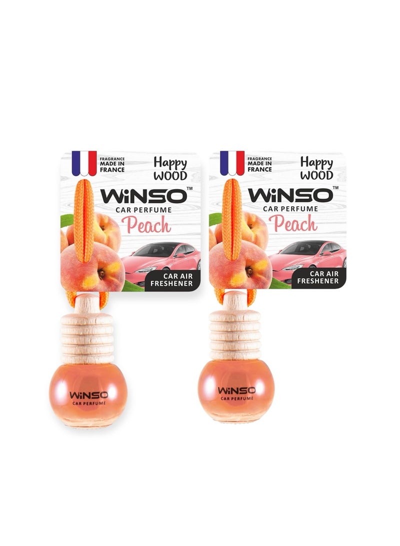 وينسو معطر جو فاخر – Happy Wood Peach عطر ذو رائحة غريبة وساحرة. العطر مصنوع في فرنسا C160 (عبوة من قطعتين) - Image 1