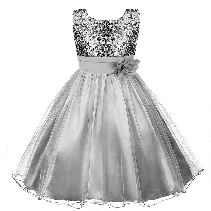 Acecharming Girls Dresses Sequin Tulle Flower Princess Dress for Pageant Birthday Party Wedding Bridesmaid for 2-12 Years - Image 1