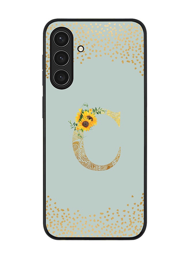 Stylizedd For Samsung Galaxy A17 / A17 4G Case,Slim fit Camera Protection, Shockproof Thin Phone cover  - Custom Floral Monogram - C  (Light Grey )