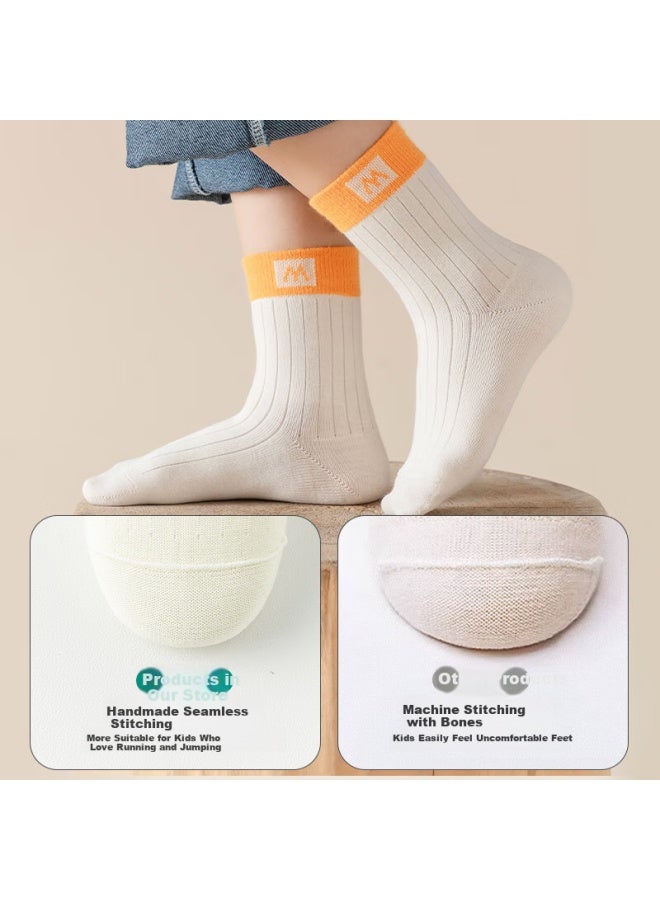 Cotton weapons Cotton Odor-resistant Children's Socks Boys Girls Socks Teenagers Seamless Socks Pure Cotton Absorbent 7a Grade Antibacterial Wear-resistant Mid-tube Socks - Image 5