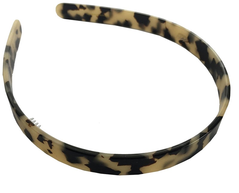 French Amie Plain White Tokyo Handmade Celluloid Non-brittle Hair Head Band (White Tokyo)