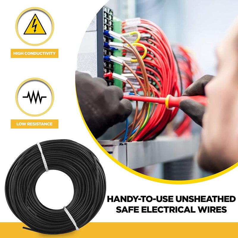 KLICK KLICK Copper Wire with Triple Layer PVC Coating Unilay Bunching Single Core Unsheathed Flexible Electric Cable for Domestic Industrial Connections Gold Series 10 mm 90m Long Black 3 Pcs  - Image 4