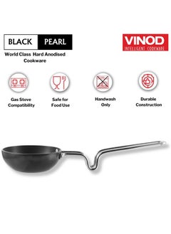 VINOD Vinod Black Pearl Hard Anodised Tadka Pan - Jumbo | 3.25mm Thickness | Natural Stick Resistant | Metal Spoon Friendly | Balance Design Handle | 2 Year Warranty - Black  - Image 5