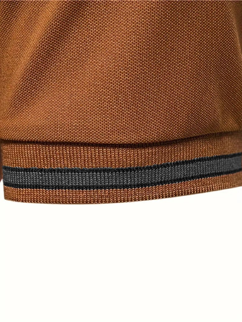 Lymio Polo T Shirt for Men || Men Casual T-Shirt || Polo (POLO-54-Orange-L) - Image 5