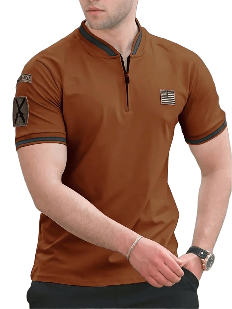 Lymio Polo T Shirt for Men || Men Casual T-Shirt || Polo (POLO-54-Orange-L) - Image 1