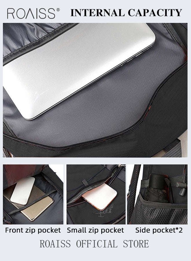 رويس حقيبة ظهر خفيفة الوزن للسفر للرجال مع جيوب متعددة، سعة كبيرة، مقاومة للماء، حقيبة ظهر للمشي لمسافات طويلة، متعددة الوظائف، محمولة، رياضية في الهواء الطلق، حقيبة نهارية للتخييم أو التسلق - Image 3