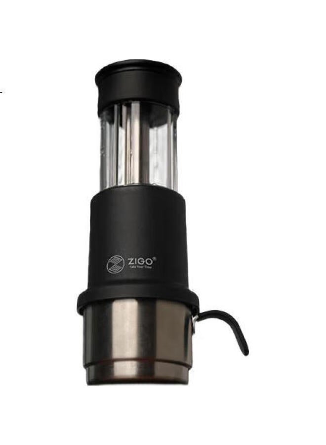 Zigo Portable Hand Press Coffee Maker Camping Outdoor Travel Coffee Machine【618】Matte Black - Image 1