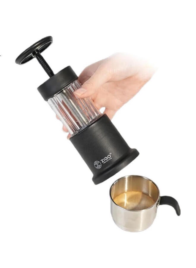 Zigo Portable Hand Press Coffee Maker Camping Outdoor Travel Coffee Machine【618】Matte Black - Image 3