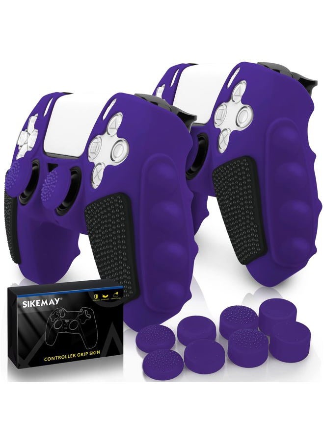 SIKEMAY Anti-Slip PS5 Controller Skin, Soft Thicken Non-Slip Studded Silicone Gel Grip Protective Cover Case for PlayStation 5 Controller Grip, 2 Pack with 8 x Thumb Grip Caps - Image 1
