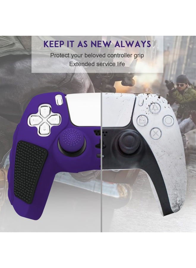 SIKEMAY Anti-Slip PS5 Controller Skin, Soft Thicken Non-Slip Studded Silicone Gel Grip Protective Cover Case for PlayStation 5 Controller Grip, 2 Pack with 8 x Thumb Grip Caps - Image 3