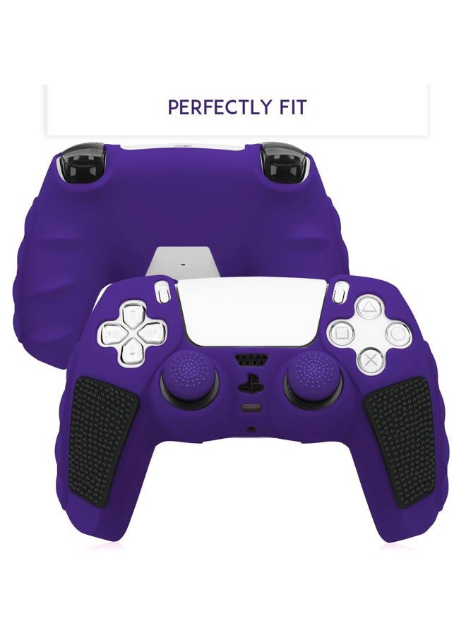 SIKEMAY Anti-Slip PS5 Controller Skin, Soft Thicken Non-Slip Studded Silicone Gel Grip Protective Cover Case for PlayStation 5 Controller Grip, 2 Pack with 8 x Thumb Grip Caps - Image 2