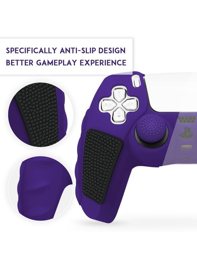 SIKEMAY Anti-Slip PS5 Controller Skin, Soft Thicken Non-Slip Studded Silicone Gel Grip Protective Cover Case for PlayStation 5 Controller Grip, 2 Pack with 8 x Thumb Grip Caps - Image 5