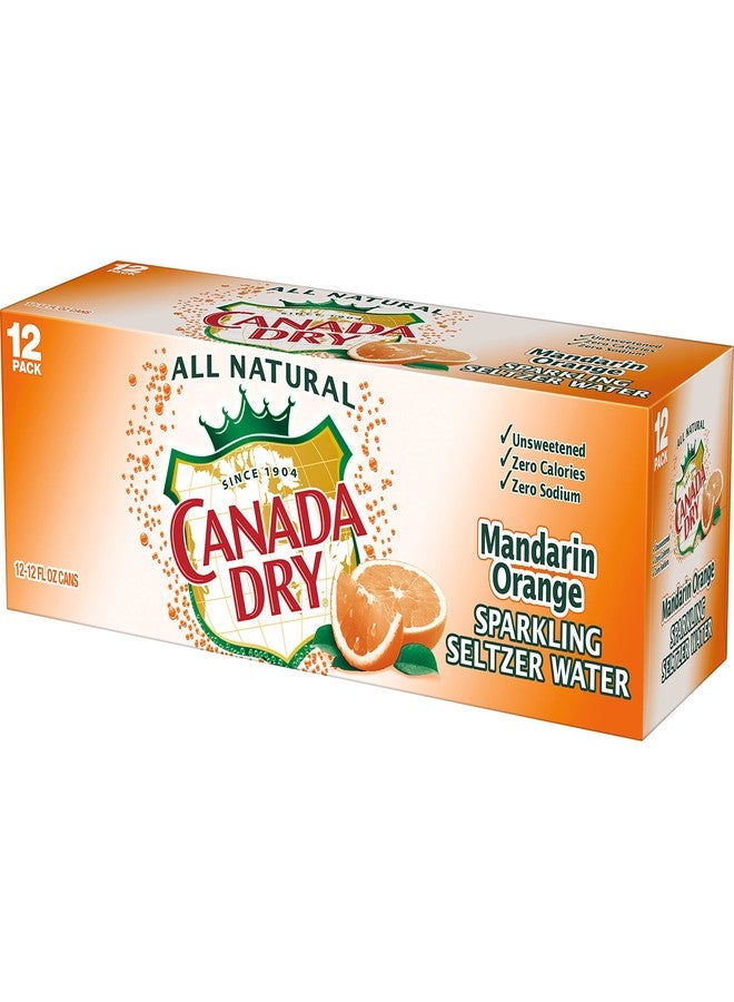 Canada Dry Mandarin Orange Sparkling Seltzer Water, 12 fl oz cans, 12 count - Image 4