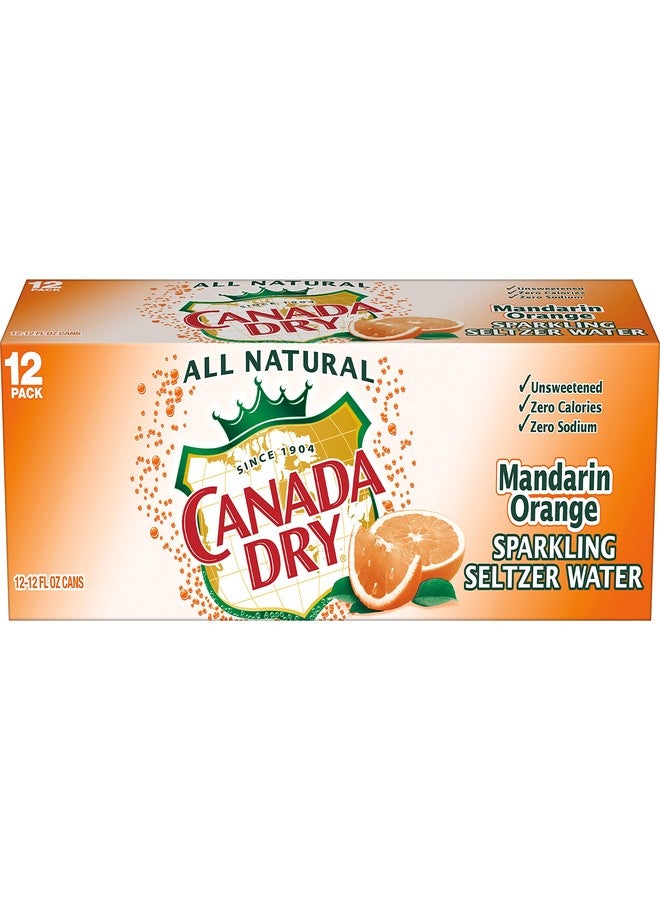 Canada Dry Mandarin Orange Sparkling Seltzer Water, 12 fl oz cans, 12 count - Image 2