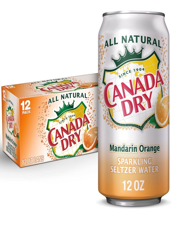 Canada Dry Mandarin Orange Sparkling Seltzer Water, 12 fl oz cans, 12 count - Image 1