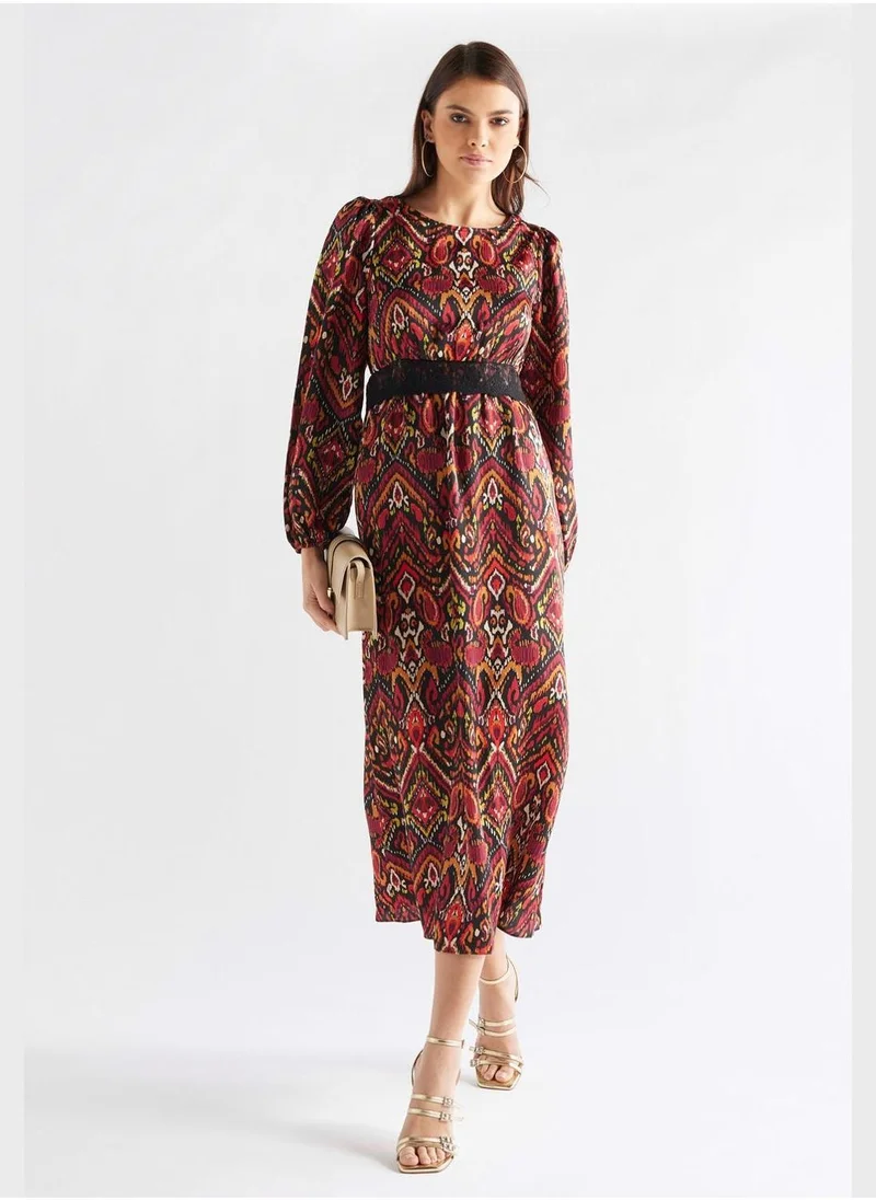 Splash FAV Printed Round Neck Dress