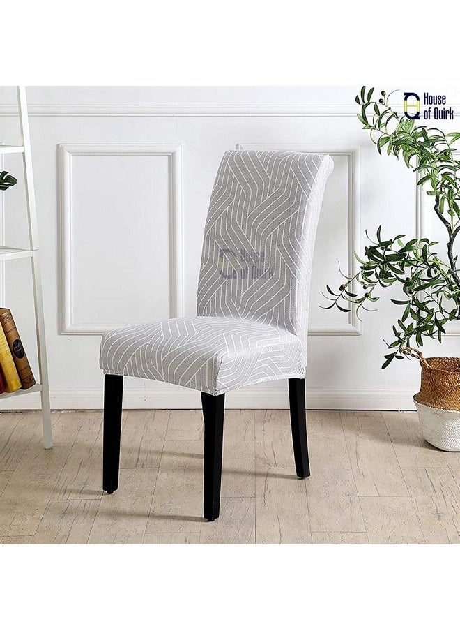 HOUSE OF QUIRK House of Quirk Dining Chair Cover with Table Covers for Kitchen Waterproof Dining Table Cloth (Grey Complex, 1 Table Cover + 4 Chair Cover)  - Image 4